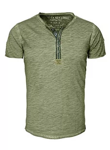 KEY LARGO Męski T-shirt Arena Button, Zielony (1500), XL - Koszulki męskie - miniaturka - grafika 1