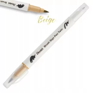 Pisak PENTEL Brush Sign Pen Twin SESW30 beżowy - Kredki, ołówki, pastele i pisaki - miniaturka - grafika 1