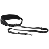Smycze dla psów - Trixie Smycz do biegania z psem, rozmiar M, czarna 12767 - miniaturka - grafika 1