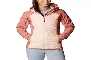 Columbia Damska kurtka puchowa Powder Lite Hybrid z kapturem, ciemny kamień, Aqua Haze, M - Kurtki damskie - miniaturka - grafika 1