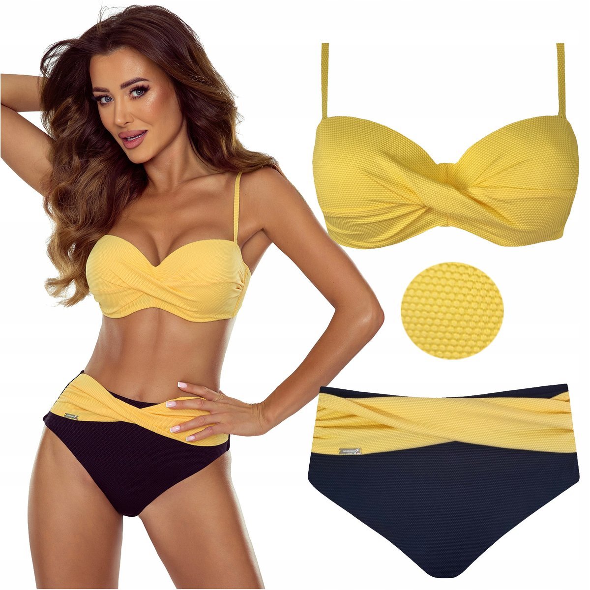 Strój kąpielowy dwuczęściowy push up wysoki stan GABBIANO Evita A11 42B 85B