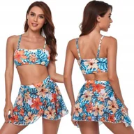 Stroje kąpielowe - Pan i Pani Gadżet Strój kąpielowy bikini jungle spódniczka top - 3w1 - miniaturka - grafika 1