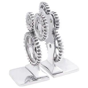 vidaXL Podpórka do książek Zestaw 2 Srebrna Aluminium 10 x 10 x 22 cm - Podpórki do książek - miniaturka - grafika 1
