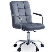 Krzesła - Krzesło obrotowe welurowe HARIS (DC-6096H) / szare #21 - miniaturka - grafika 1