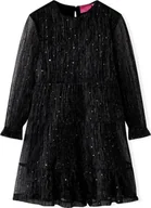 Sukienki i spódniczki dla dziewczynek - vidaXL Sukienka dziecięca z długimi rękawami, czarna, 128 - miniaturka - grafika 1