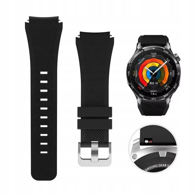 Pasek Silikonowy 22mm do Huawei Watch GT 4 5 6 Pro 41 46mm Active Sportowy
