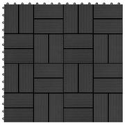 Tapety - shumee Płytki tarasowe 22 szt. 30 x 30 cm 2 m WPC czarne - miniaturka - grafika 1