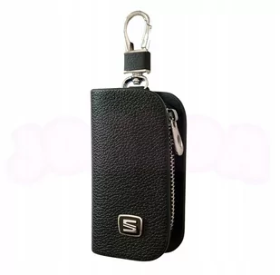 SKÓRZANE ETUI na klucze SEAT logo KLUCZYK samochodowy ELEGANCKI brelok - Etui na klucze - miniaturka - grafika 1