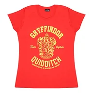 Koszulki i topy damskie - Harry Potter Gryffindor Quidditch damski dopasowany T-shirt | oficjalny produkt | S-XXL, moda damska dopasowany top, prezenty urodzinowe, prezent dla mamy córki siostry, Czerwony, XXL - miniaturka - grafika 1