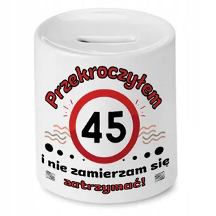 Skarbonka na Urodziny 45 45te 45-te na Prezent z Nadrukiem ze Zdjęciem + Opakowanie na prezent (wzór 02) - Skarbonki Skarbonka na Urodziny 45 45te 45-te na Prezent z Nadrukiem ze Zdjęciem + Opakowanie na prezent (wzór 02) - Skarbonki - miniaturka - grafika 1