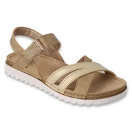 Buty dla dziewczynek - Befado sandały dziecięce wkładka skórzana 062Y005 złote złoty - miniaturka - grafika 1