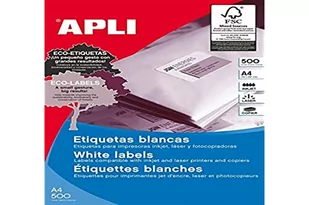 APLI 10564 etykiety permanentne, białe, 105 x 57 mm, 500 arkuszy - Etykiety do drukarek - miniaturka - grafika 1