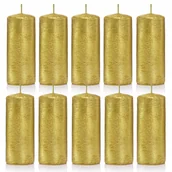 Świece - Świece ozdobne złote walec kokon 10/4 zestaw 10szt - miniaturka - grafika 1