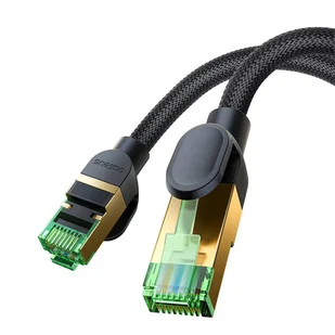Kabel sieciowy w oplocie kat. 8 Baseus Ethernet RJ45, 40Gbps, 20m (czarny) - Kable miedziane - miniaturka - grafika 6