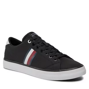 Sneakersy Tommy Hilfiger Th Hi Vulc Low Stripes Mesh FM0FM04946 Black BDS - Półbuty męskie - miniaturka - grafika 1