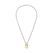 Naszyjniki męskie - Emporio Armani Męski Naszyjnik z wisiorkiem ze stali nierdzewnej dwukolorowy z zapięciem karabińczykowym - miniaturka - grafika 1