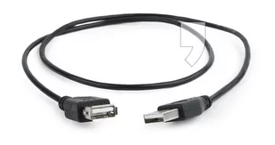 Gembird Przedłużacz kabla USB 2.0 AM-AFI 0.75m czarny (CC-USB2-AMAF-75CM/300-BK) - Kable komputerowe i do monitorów - miniaturka - grafika 1