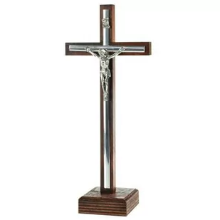 Krzyż stojący drewniany 18 cm - Ikony i obrazy sakralne - miniaturka - grafika 1
