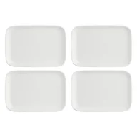 Tace i patery - LA PORCELLANA BIANCA ESSENZIALE NEW AGE Zestaw 4 tac prostokątnych 30 x 22 cm - miniaturka - grafika 1