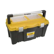 Skrzynki i torby narzędziowe - Topex skrzynka narzędziowa 25, z aluminiowych uchwytem 79R129 - miniaturka - grafika 1
