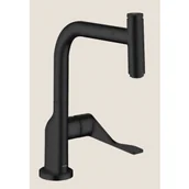 Baterie kuchenne - AXOR 39861670  Citterio Jednouchwytowa bateria kuchenna 230 z wyci?gan? wylewk? czarny matowy - miniaturka - grafika 1