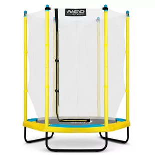 Trampolina ogrodowa dla dzieci, siatka, 140 cm, Neo-Sport, żółty - Trampoliny - miniaturka - grafika 1