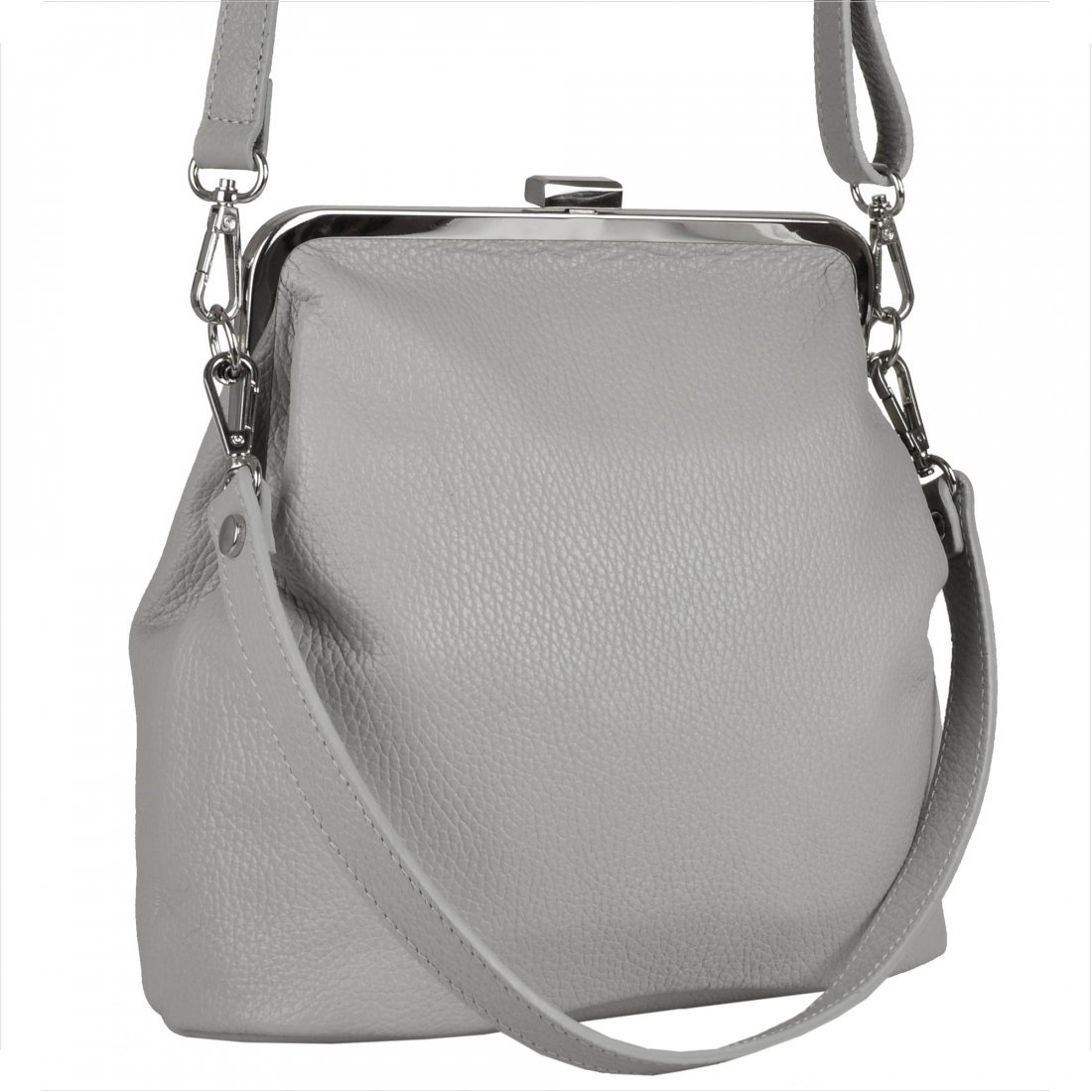 Damska torebka popielata skóra naturalna bigiel