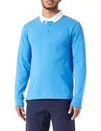 Bluzy męskie - GANT Męska bluza SOLID HEAVY RUGGER, Day Blue, L - miniaturka - grafika 1