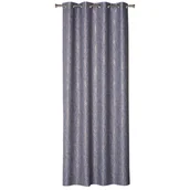 Zasłony - Zasłona z kółkami ALLORO 140 x 260 cm, szary/złoty nadruk - miniaturka - grafika 1