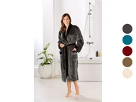 Szlafroki męskie - Gözze Płaszcz kąpielowy damski/męski, jedwabisty w dotyku, z szalowym kołnierzem, 2 kieszenie i pasek - miniaturka - grafika 1