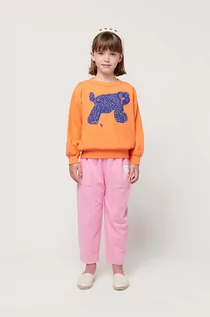 Spodnie i spodenki dla dziewczynek - Bobo Choses spodnie dresowe dziecięce kolor różowy z nadrukiem - grafika 1