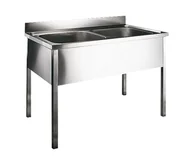 Zlewy i komory gospodarcze - Sanela Zlewozmywaki ze stali nierdzewnej - Zlew ze stali nierdzewnej 1200x700x850 mm, na nogach postumentowych SLUN 16 - miniaturka - grafika 1