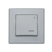Wyłączniki światła i elektryczne - Przycisk dzwonek z podświetleniem milano popiel - miniaturka - grafika 1