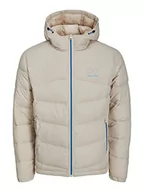 Kurtki męskie - JACK & JONES Męska kurtka pikowana Jjglobus Light Puffer, Moonbeam, XL - miniaturka - grafika 1