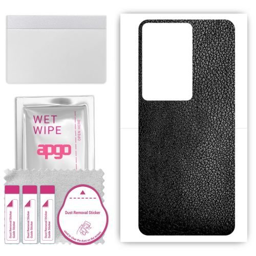 folia naklejka skórka strukturalna na TYŁ do Oppo A2 5G - Skóra Czarna - apgo SKINS