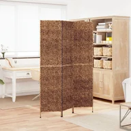 Parawany - vidaXL Parawan pokojowy 3-panelowy, brązowy, 122x180 cm, hiacynt wodny - miniaturka - grafika 1
