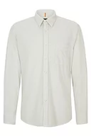 Koszule męskie - BOSS Męska koszula Relegant 6 Regular -Fit z bawełnianego sztruksu, Light/Pastel Grey57, L - miniaturka - grafika 1