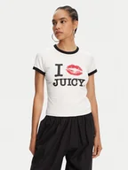 Koszulki i topy damskie - Juicy Couture T-Shirt I Kiss JCWCT125318 Biały Slim Fit - miniaturka - grafika 1