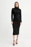 Sukienki - Fracomina sukienka kolor czarny midi dopasowana FS25WD2007W62601 - miniaturka - grafika 1