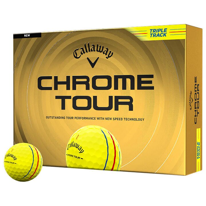 Piłki golfowe Callaway Chrome Tour 26 Yellow Triple Track