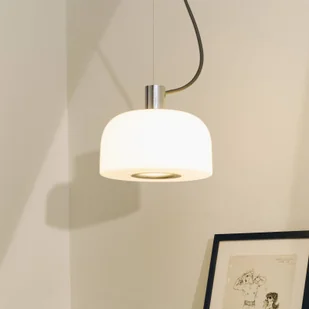 FLOS Lampa wisząca designerska Bellhop Glass S1, możliwość ściemniania, biały / opal, sypialnia, szkło - Lampy sufitowe - miniaturka - grafika 1