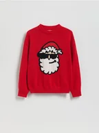 Bluzy dla chłopców - Reserved - Świąteczny sweter - czerwony - miniaturka - grafika 1