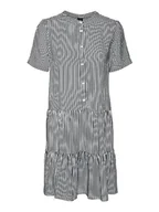 Sukienki - VERO MODA Women's VMBUMPY SS Short Dress WVN NOOS sukienka, Snow White/Stripes:India Ink, XL, Snow White/Stripes:India Ink, XL - miniaturka - grafika 1