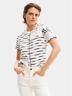Desigual T-Shirt Lou 24SWTKA8 Biały Regular Fit - Koszulki i topy damskie - miniaturka - grafika 1