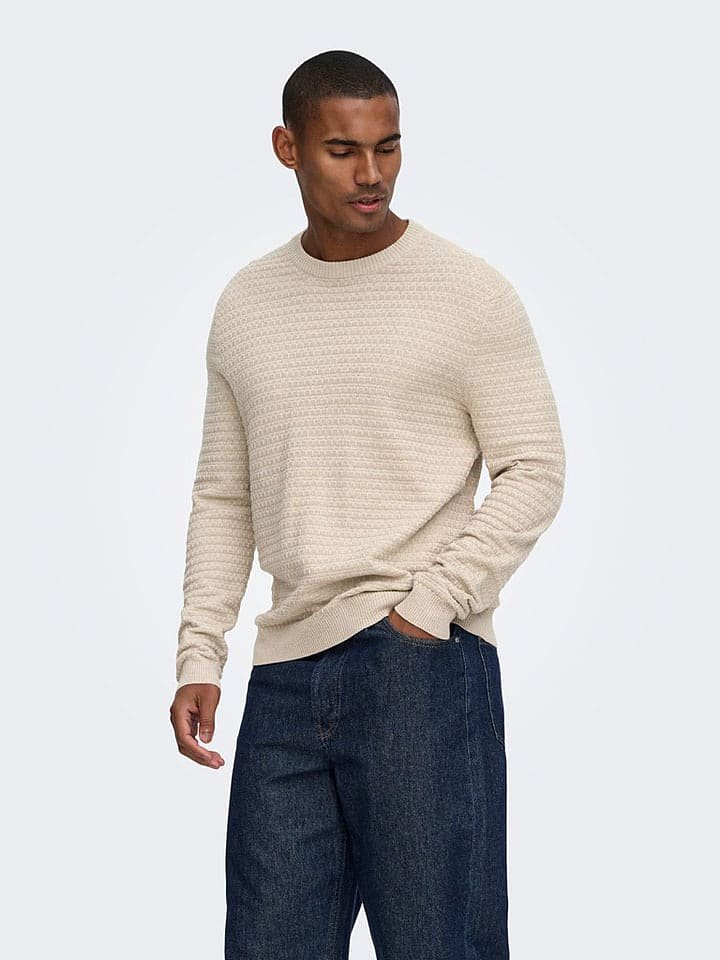 ONLY & SONS Sweter w kolorze beżowym