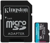 Karty pamięci - Kingston microSDXC Canvas Go! Plus Gen4 128GB A2 U3 V30 + adapter SDCG4/128GB - miniaturka - grafika 1