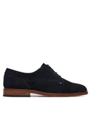 Półbuty męskie - Tommy Hilfiger Półbuty Hilfiger Suede Dress Shoe FM0FM05776 Granatowy - miniaturka - grafika 1