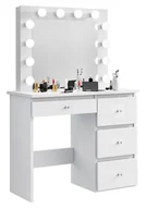 Toaletki - Biała toaletka hollywood z oświetleniem led F4-R99 - miniaturka - grafika 1