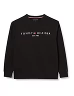 Bluzy męskie - Tommy Hilfiger Męska bluza z logo BT-Tommy B, czarna, XXL, Czarny, XXL - miniaturka - grafika 1