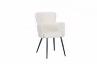 Krzesła - Intesi Krzesło Cherson białe tkanina teddy bear - miniaturka - grafika 1